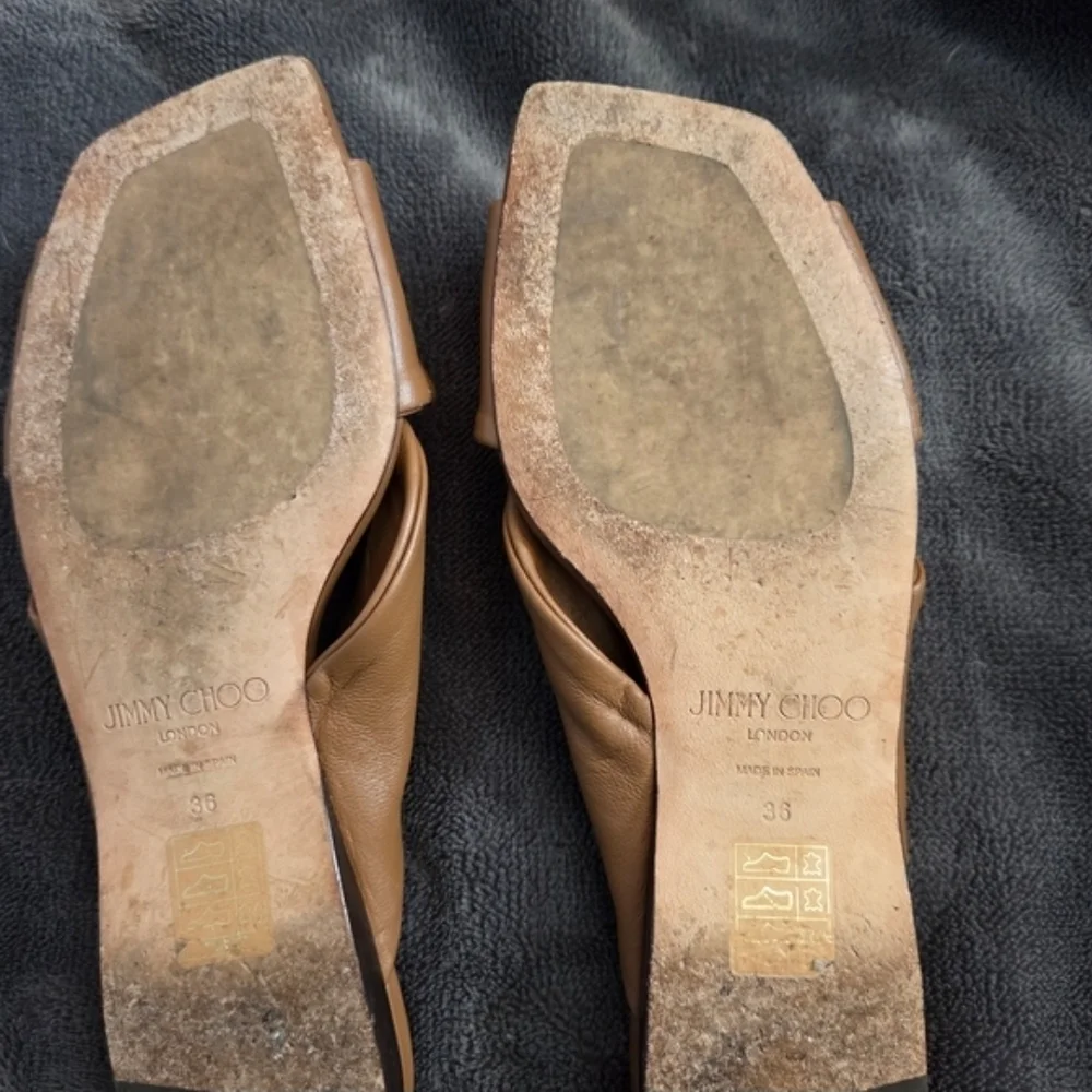 Jimmy Choo Brown Leather Mules - Picture 5 of 7